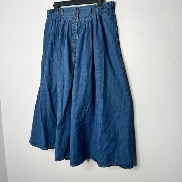 Vintage koret Denim Button-Front Skirt - Picture 2 of 6